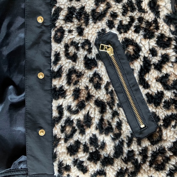 Veronica Beard Anita Faux Fur Leopard Biker Jacket L - Picture 5 of 8